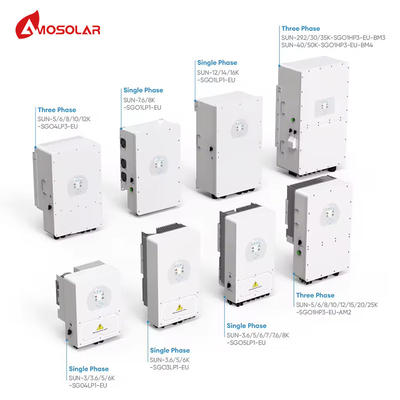 6500 Wp Puissance maximale du réseau photovoltaïque Inverteurs CC/CA Inverteur solaire hybride 5kw SUN-5K-SG01LP1