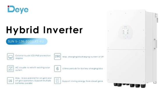 Voltage d'entrée 360V Deye SUN-12K-SG04LP3-EU Inverteur essentiel pour le système solaire hybride
