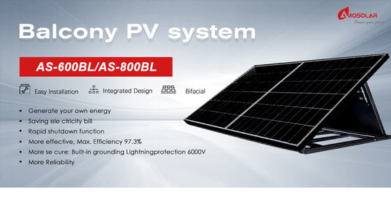 1000w 600w 800w Amosolar SolarUnit EU Stock Garden Balcon Système de panneaux solaires pour la maison