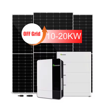 Système d'énergie solaire hors réseau de 10 kW/20 kW avec batterie au plomb et panneau monocristallin