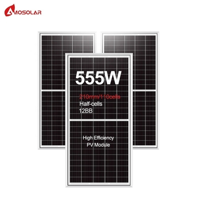 Amosolar Mono 535w-555w Panneaux solaires avec demi-cellules PERC de 182 mm Acceptant les commandes OEM