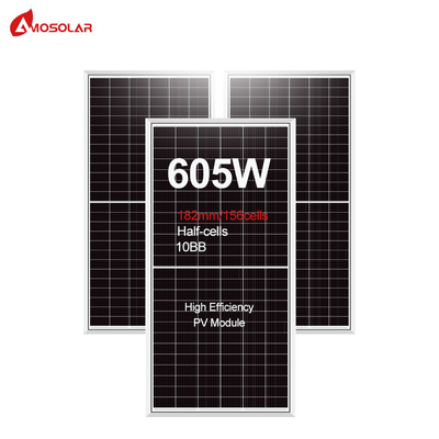 Panneaux solaires mono en double verre 575w 580w 585w 590w 595w 600w 605w avec TUV CE ISO