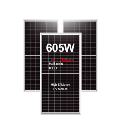 Cellule solaire mono IP68 boîte de jonction nominale 575w 605w Watt module photovoltaïque panneau solaire à demi cellule