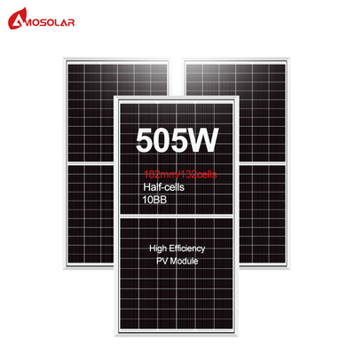 Celle solaire de catégorie A Amosolar Mono 490w 500w 505w Panneau solaire pour système d'énergie solaire