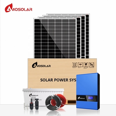 Système d'énergie solaire Amosolar de 3 kW avec structure de montage personnalisée et fonction hors réseau