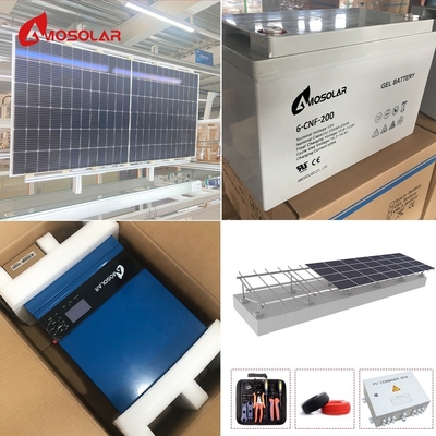 Système d'énergie solaire Amosolar de 3 kW avec structure de montage personnalisée et fonction hors réseau