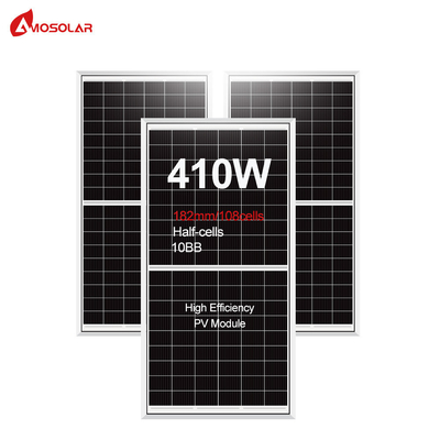 Panneau solaire monocristallin à demi-cellule Amosolar de 410 W avec boîte de jonction IP68