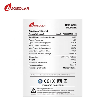 460W 480W 500W 550W 580W 650W Panneaux solaires entièrement noirs avec certificat CE TUV INMETRO ETL