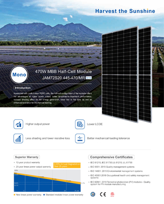 Modules photovoltaïques JA 435W 445W 455W 450W 460W Panneaux solaires monocristallins pour résidentiel