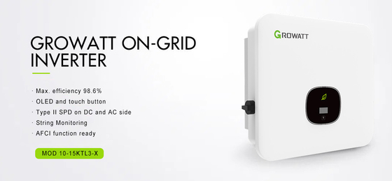 Invertisseur solaire Growatt de 17 kg 15KW 20KW 25KW 30KW 50KW MPP à onde sinusoïdale pure 3 phases