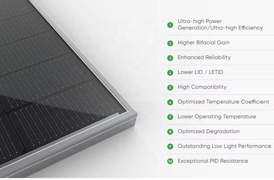 Jinko MONO Module bifacial en double verre 570W N Type 72HL4-BDV 570W 575W 580W 585W 590W Panneau solaire