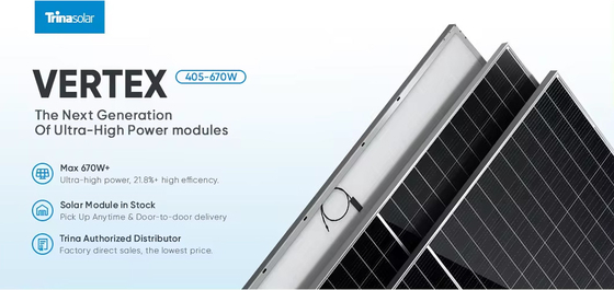 Trina 550w 500w 425w 600w 670w 1000w Panneaux solaires pour l'électricité domestique et le coût de l'onduleur CE TUV certifié