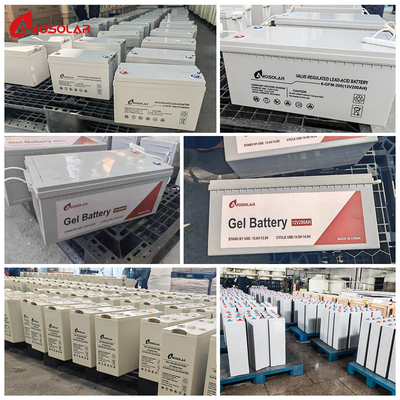 Batterie au plomb 12V GEL pour système de stockage d'énergie solaire photovoltaïque et on vecteur par Amosolar