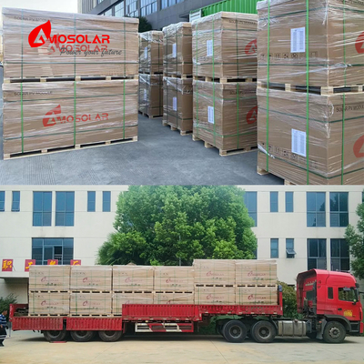 Amosolar à demi-coupe 144 cellules 565w 570w 575w 580w 585w 590w cadre anodisé alliage d'aluminium 30