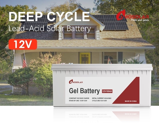 12V/24V/36V/48V Amosolar batterie au gel acide de plomb 100ah 200ah pour le système solaire hors réseau