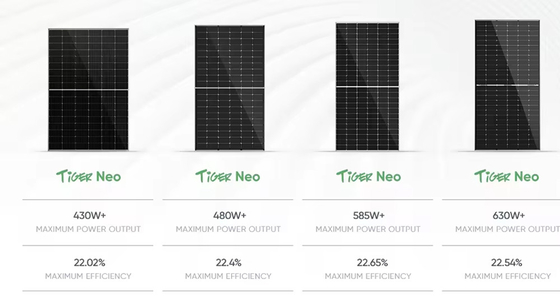 Panneau solaire bifacial de type N-TOPCON mono demi-double verre 500w avec sortie de puissance 500w