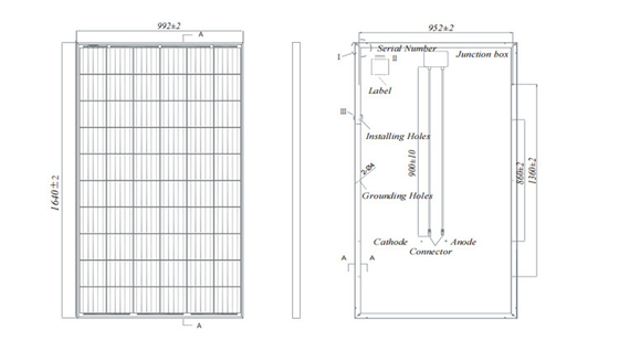 Boîte de jonction séparée 10w 20w 70w 40w 50w 60w 100w 150w 290w Panneaux solaires pour la maison