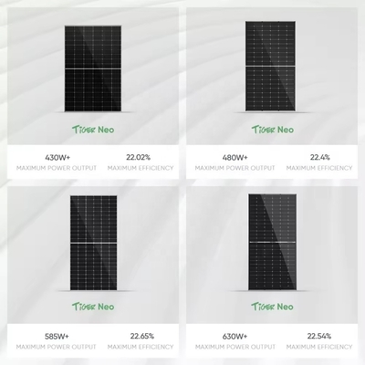 Panneau solaire à long terme de type N 580W 585W 590W 595W avec verre à haute transparence de 30 et plus