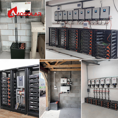 Amosolar 48V 51.2V 100AH 200AH batterie au lithium-ion montée sur le rack