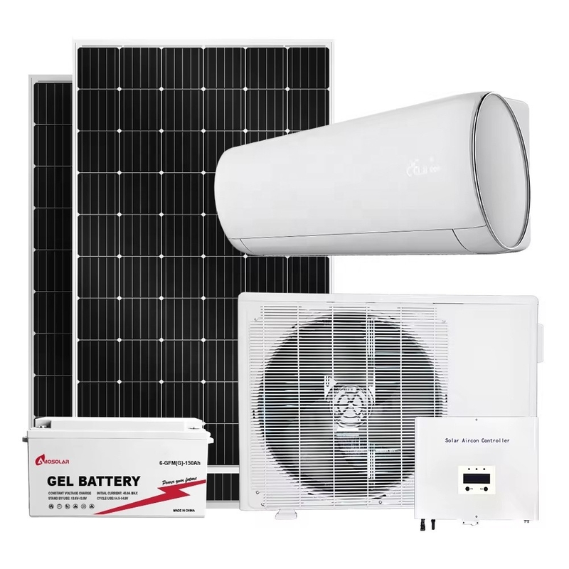 DC AC DUAL POWER 9000 BTU Amosolar climatiseur solaire résidentiel avec panneau solaire refroidissement libre au soleil
