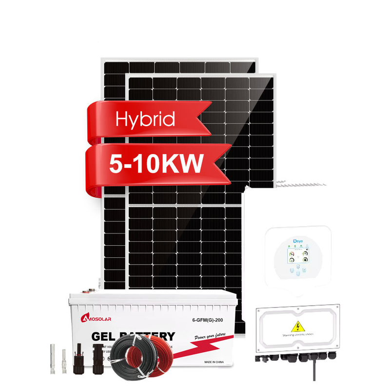 Batterie au lithium-ion de 1 à 50 kW Amosolar Hybrid On-Off Grid Système d'énergie solaire pour la maison