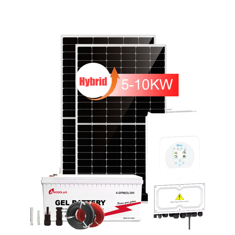 Kit de système d'énergie solaire hybride à domicile de 6 kW avec 3 kW de réseau allumé et 30 kW de stockage d'énergie éolienne