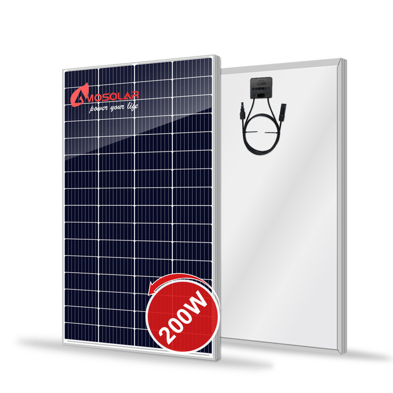 Panneau solaire PERC à demi-cellule de 200 W avec 11,28 Vmp et dimensions de panneau de 1405 * 700 * 30 mm