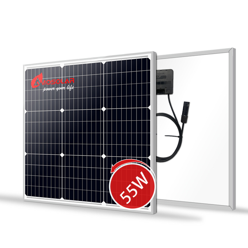 Panneau solaire monocristallin de petite taille 20W 30W 40W 50W 55W 60W avec boîte de jonction IP67