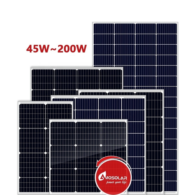 Panneau solaire mono Amosolar 55 Watt 100 Watt 150 Watt 200 Watt Liste avec certificat CE