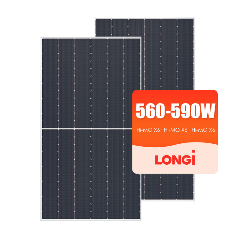 3.2mm verre à faible teneur en fer trempé Longi 575W 595W 590W Panneaux solaires pour système d'énergie solaire